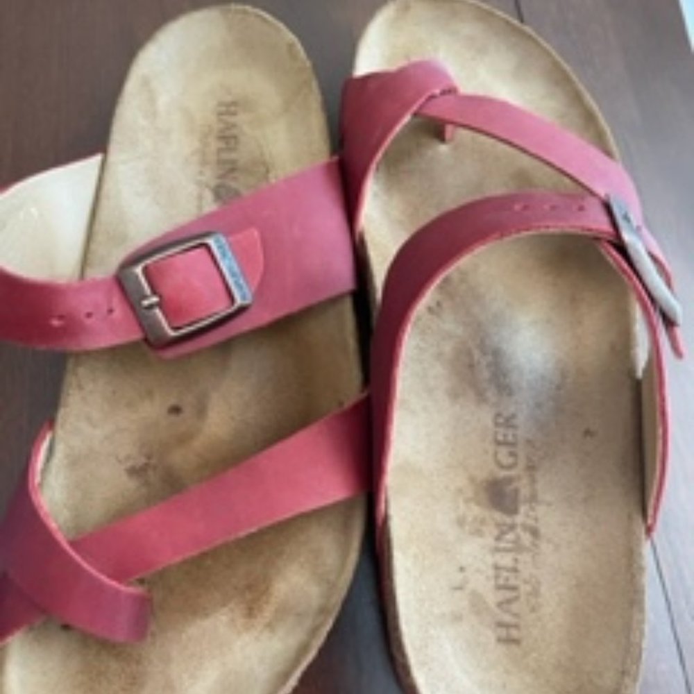 Haflinger Juno design Leather Sandal Rose Size 39 EUC